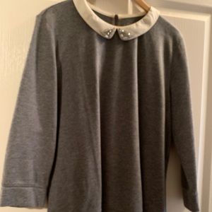 Grey embellished jersey sweater